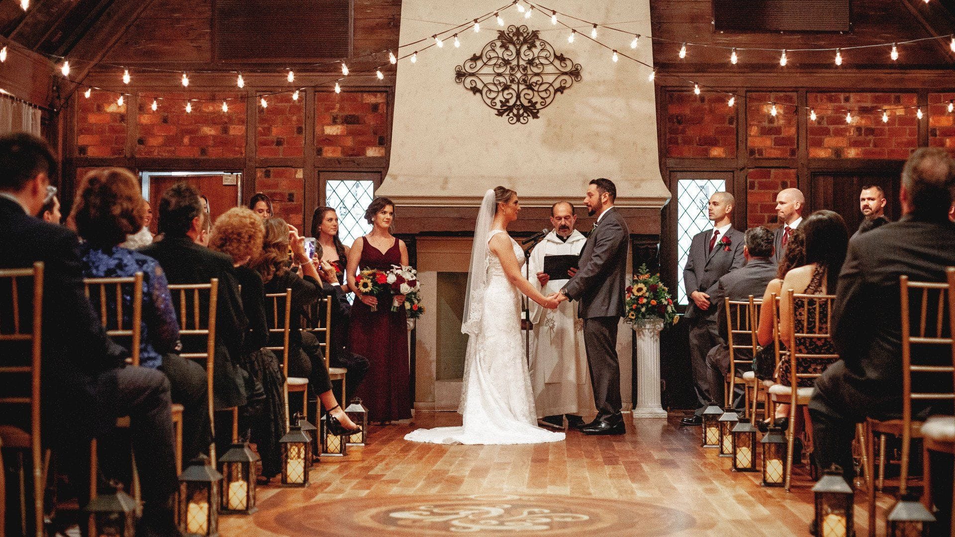 Indoor Ceremony Space at Riviera Waterfront Mansion Long Island wedding venue in Massapequa, NY — 3