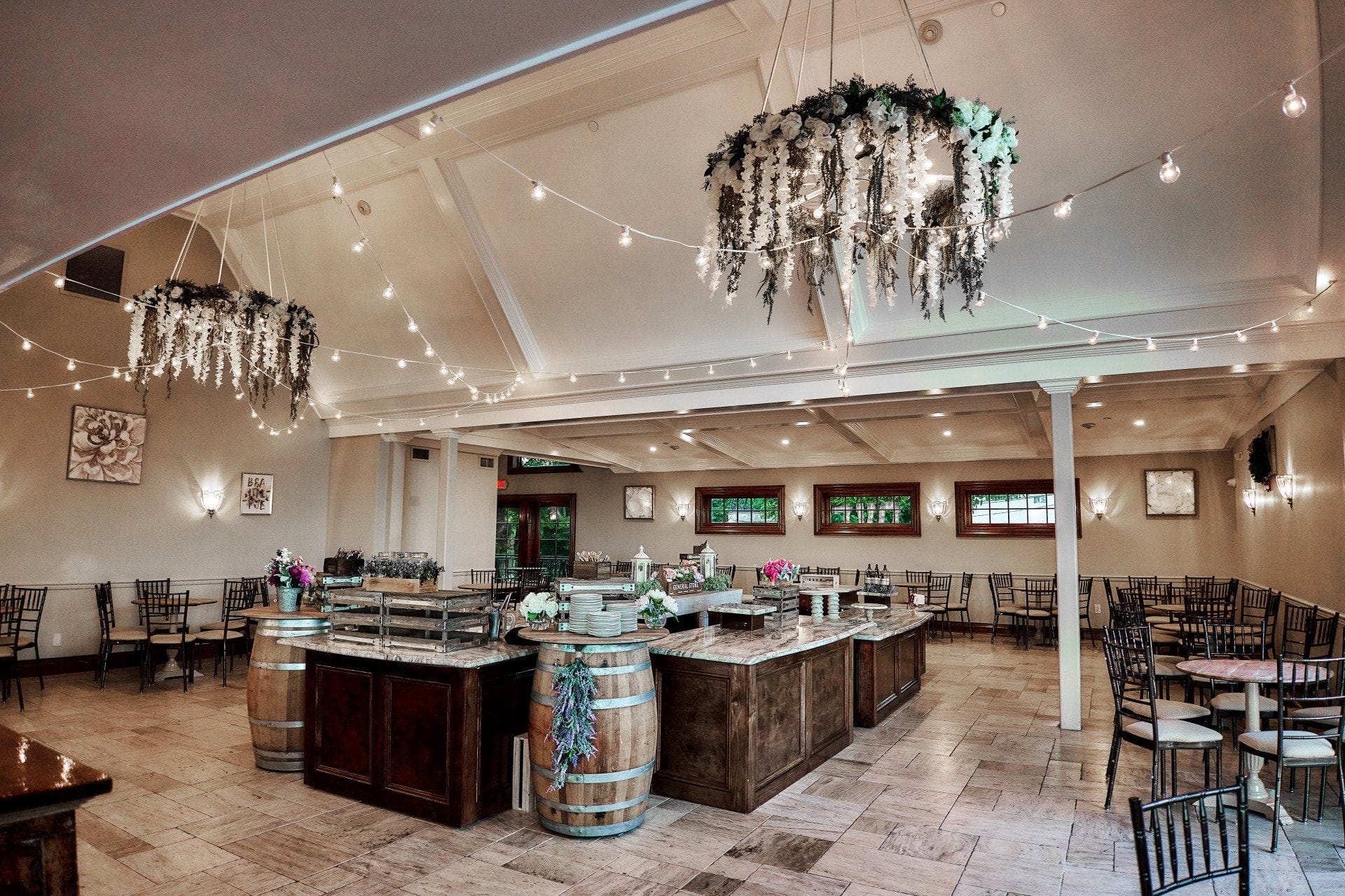 Indoor Cocktail Hour at Riviera Waterfront Mansion Long Island wedding venue in Massapequa, NY — 6