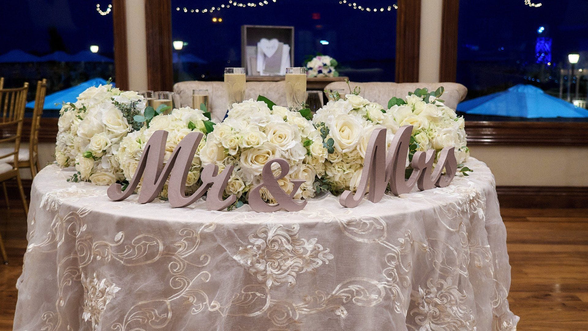 Sweetheart Table at Riviera Waterfront Mansion Long Island wedding venue in Massapequa, NY — 4