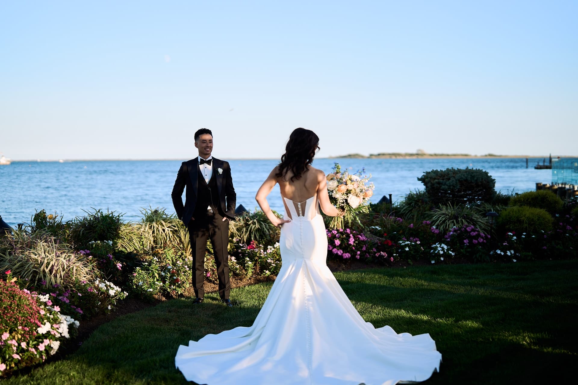 Wedding couple at Riviera Waterfront Mansion in Massapequa, Long Island - Image 5