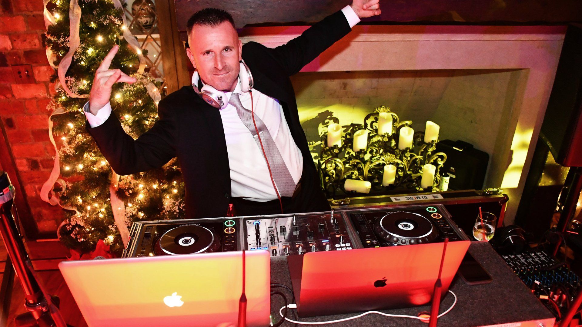 DJ & Live Band Setup Area at Riviera Waterfront Mansion Long Island wedding venue in Massapequa, NY