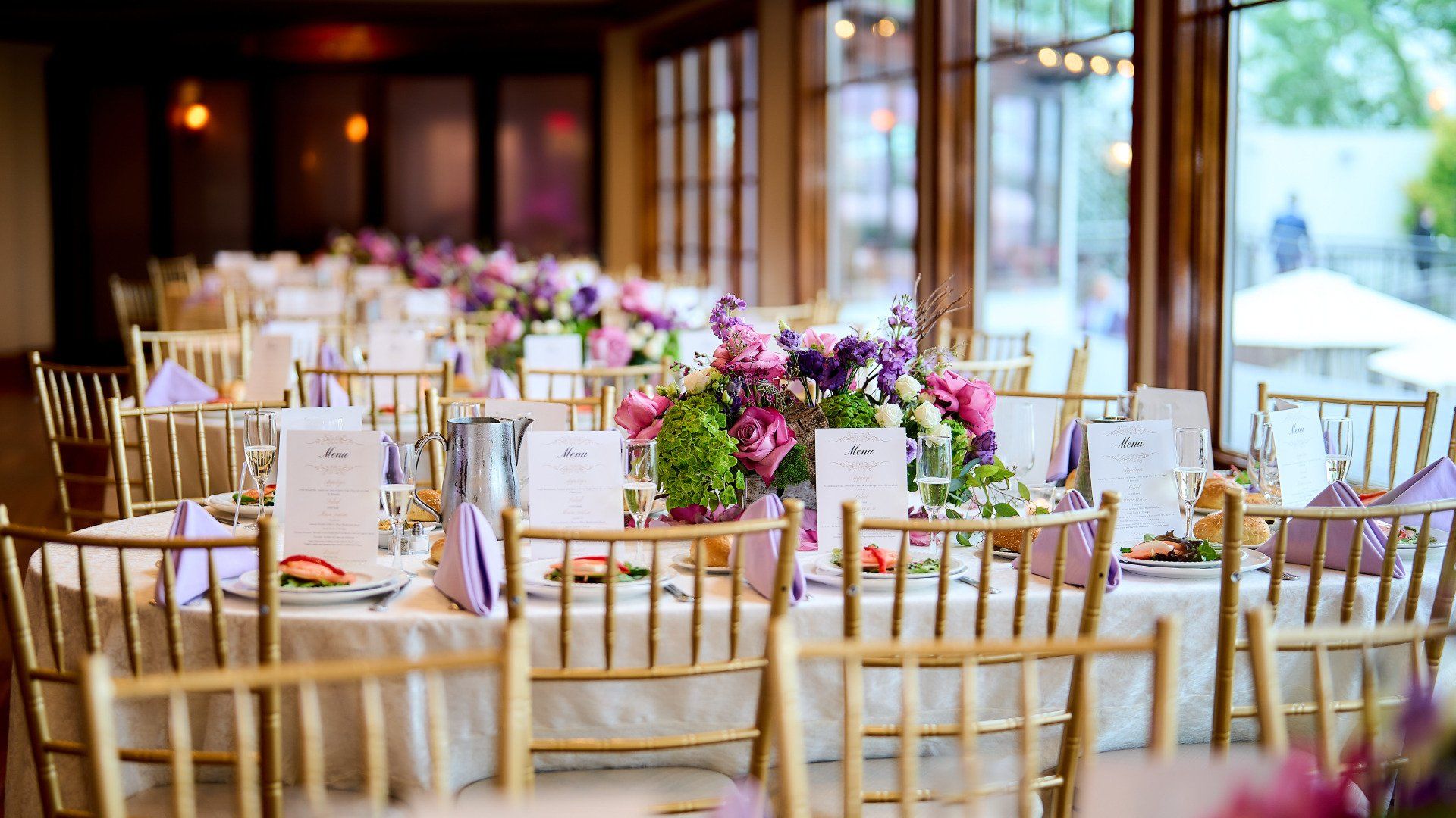 Wedding Guest Reception Seating at Riviera Waterfront Mansion Long Island wedding venue in Massapequa, NY