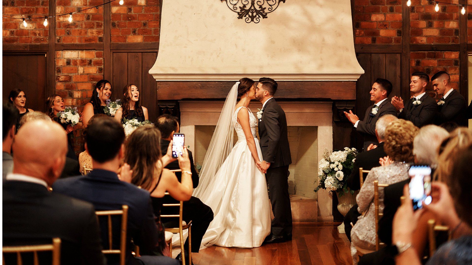 Indoor Ceremony Space at Riviera Waterfront Mansion Long Island wedding venue in Massapequa, NY