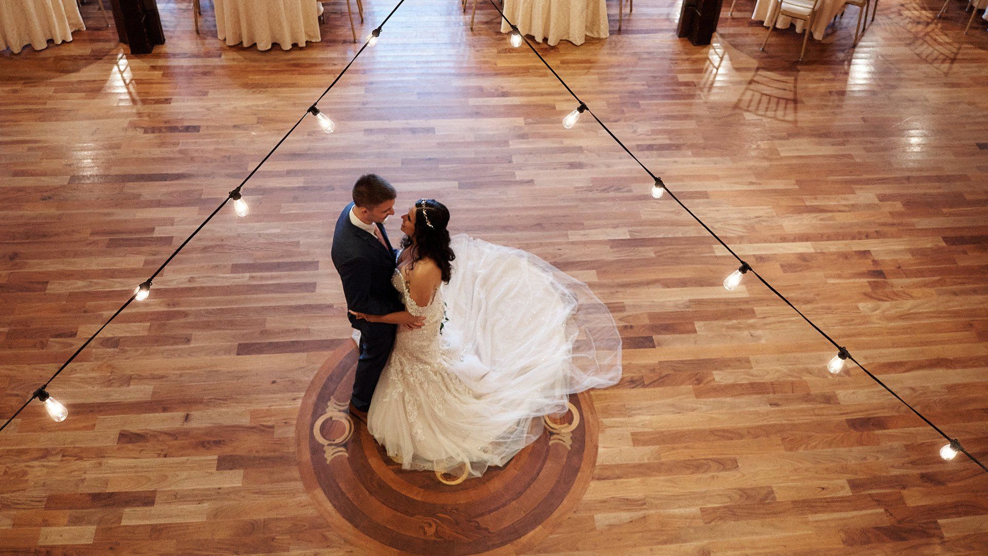 Grand ballroom wedding reception at Riviera Waterfront Mansion, photo 1
