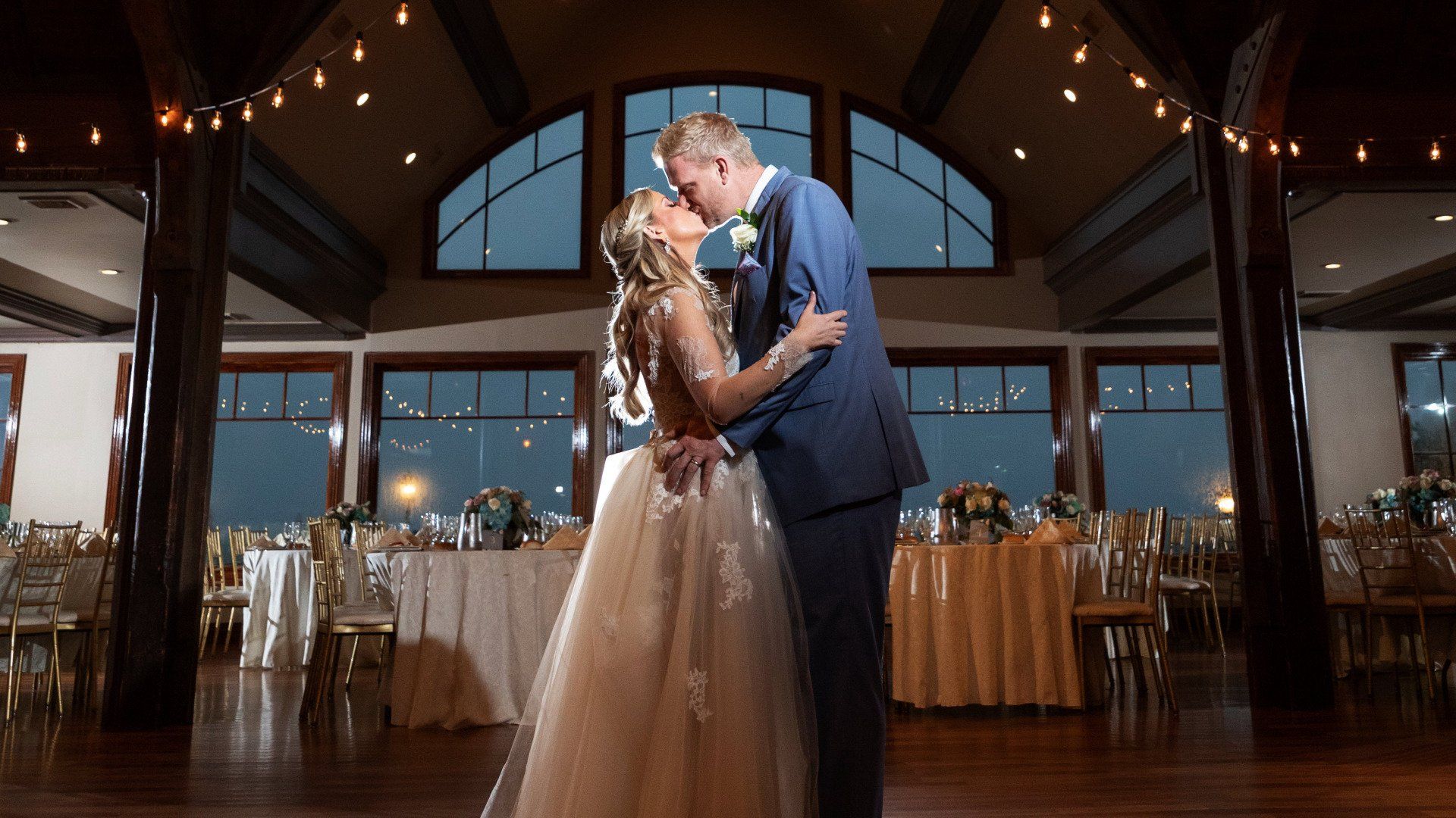 Grand ballroom wedding reception at Riviera Waterfront Mansion, photo 11