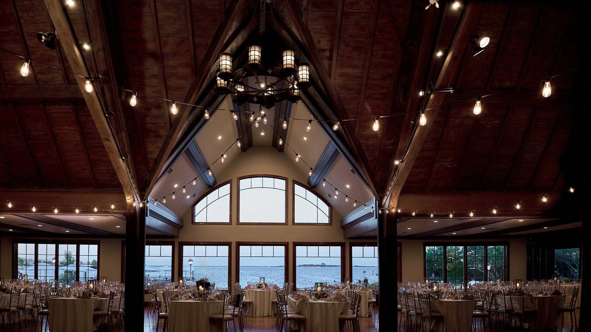 Grand ballroom wedding reception at Riviera Waterfront Mansion, photo 15